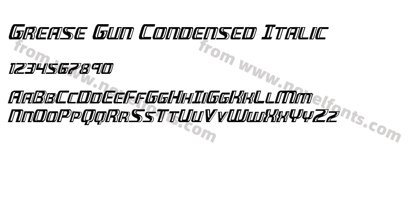 Grease Gun Condensed ItalicPreview