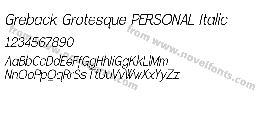 Greback Grotesque PERSONAL ItalicPreview