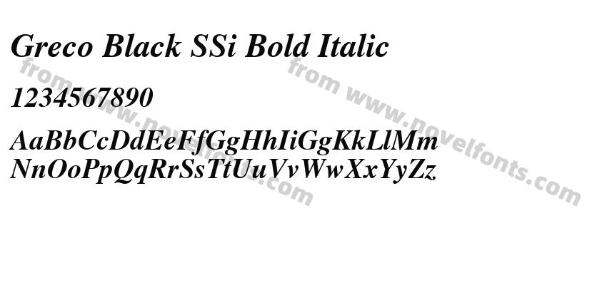 Greco Black SSi Bold ItalicPreview