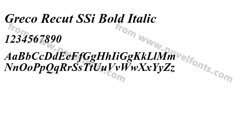 Greco Recut SSi Bold ItalicPreview