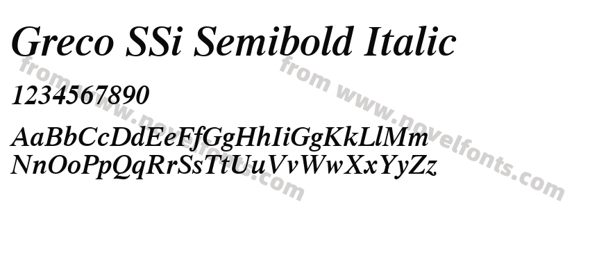 Greco SSi Semibold ItalicPreview