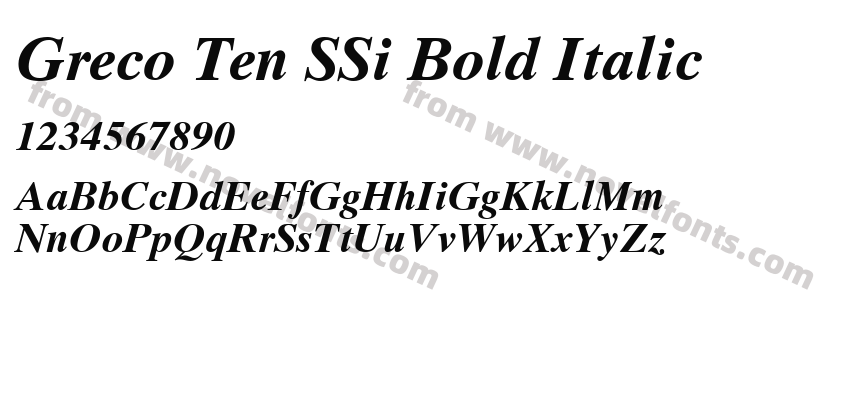 Greco Ten SSi Bold ItalicPreview