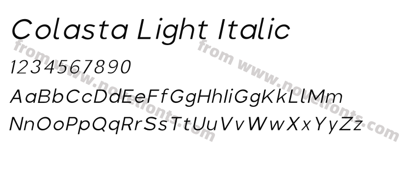 Colasta Light ItalicPreview