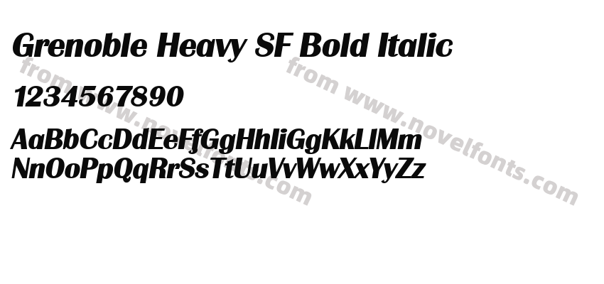 Grenoble Heavy SF Bold ItalicPreview