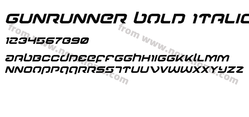 Gunrunner Bold ItalicPreview