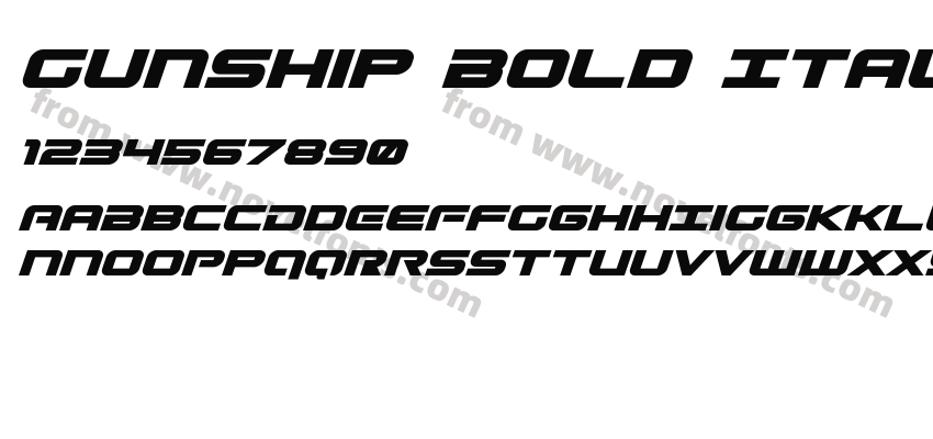 Gunship Bold ItalicPreview