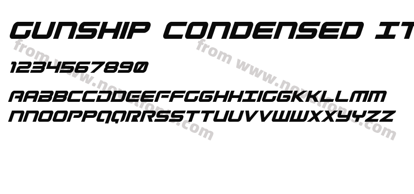 Gunship Condensed ItalicPreview