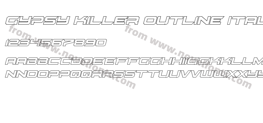 Gypsy Killer Outline ItalicPreview