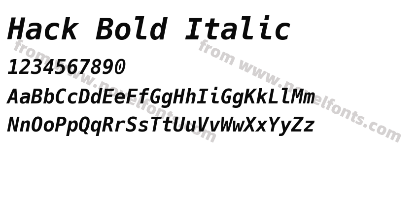 Hack Bold ItalicPreview