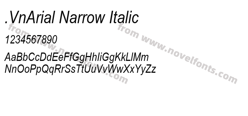 .VnArial Narrow ItalicPreview