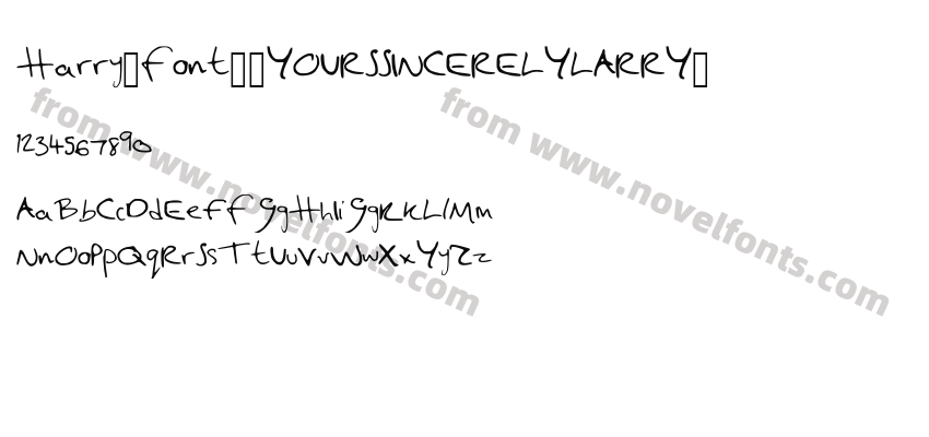 Harry_font__YOURSSINCERELYLARRY_Preview