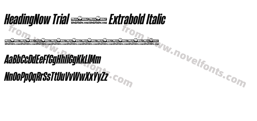 HeadingNow Trial 37 Extrabold ItalicPreview