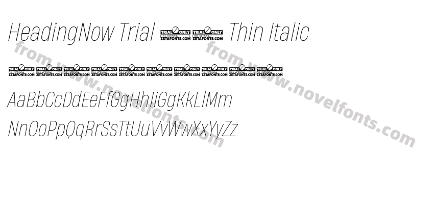 HeadingNow Trial 51 Thin ItalicPreview