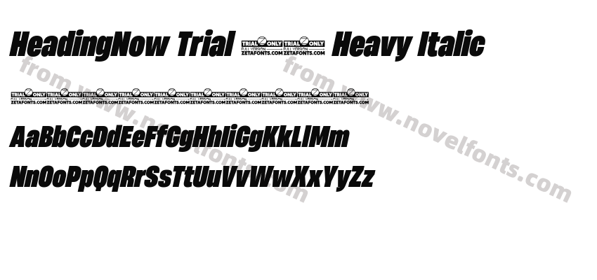 HeadingNow Trial 58 Heavy ItalicPreview