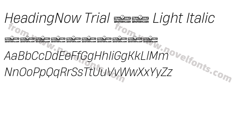 HeadingNow Trial 62 Light ItalicPreview