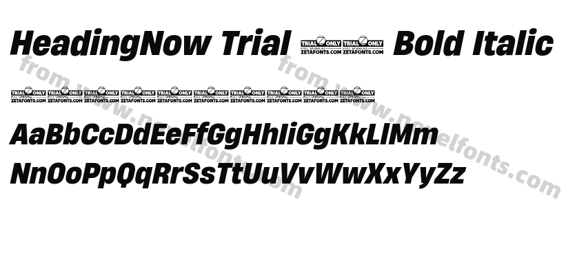 HeadingNow Trial 66 Bold ItalicPreview