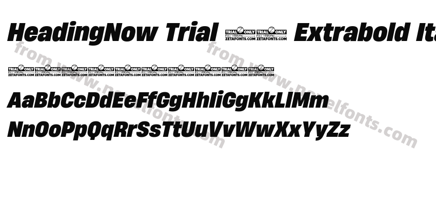 HeadingNow Trial 67 Extrabold ItalicPreview