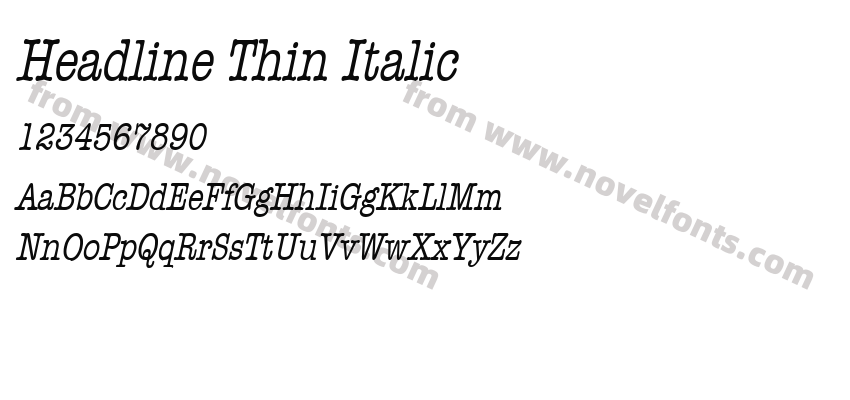 Headline Thin ItalicPreview