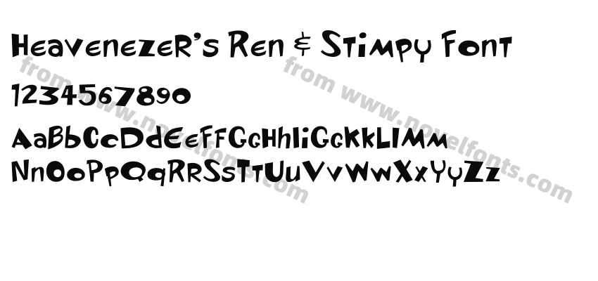 Heavenezer's Ren & Stimpy FontPreview