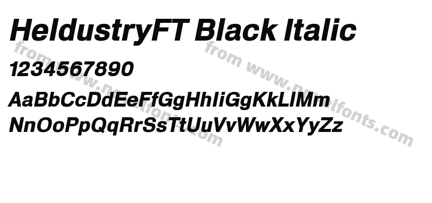 HeldustryFT Black ItalicPreview