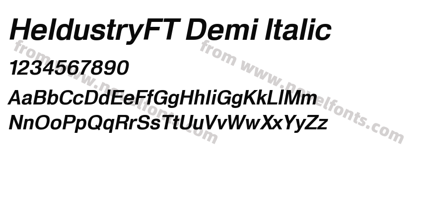 HeldustryFT Demi ItalicPreview