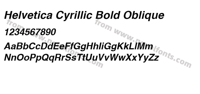 Helvetica Cyrillic Bold ObliquePreview