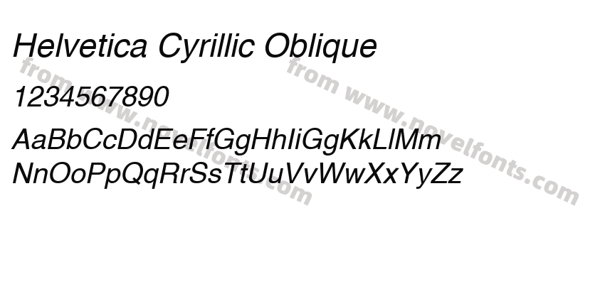 Helvetica Cyrillic ObliquePreview