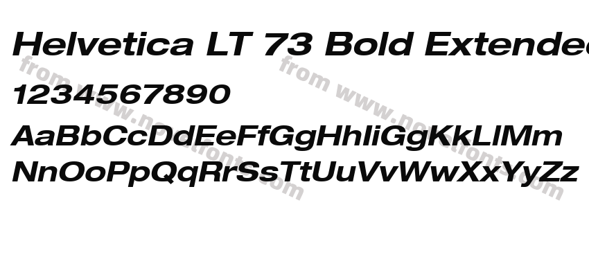 Helvetica LT 73 Bold Extended ObliquePreview