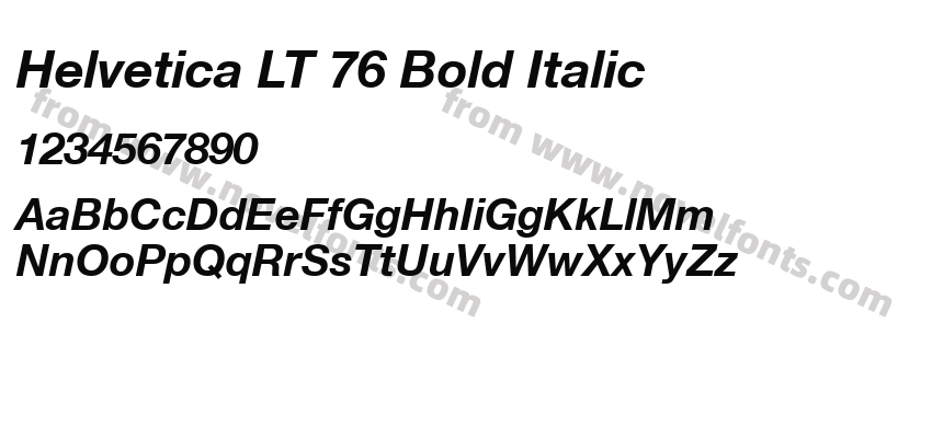 Helvetica LT 76 Bold ItalicPreview