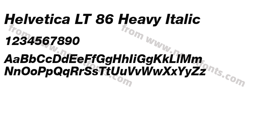 Helvetica LT 86 Heavy ItalicPreview