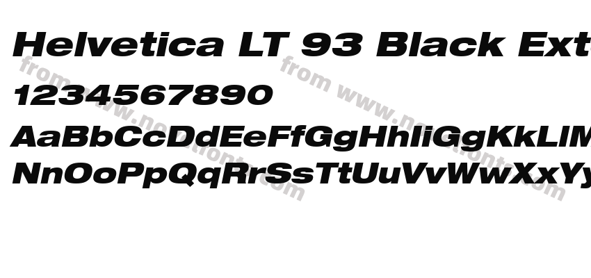 Helvetica LT 93 Black Extended ObliquePreview