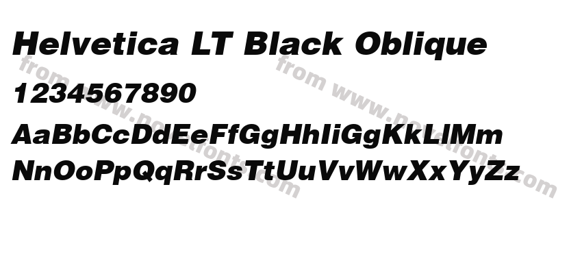 Helvetica LT Black ObliquePreview