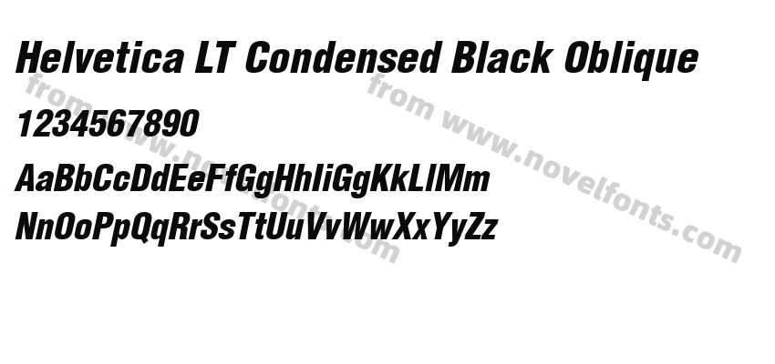 Helvetica LT Condensed Black ObliquePreview