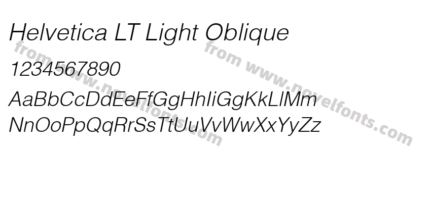 Helvetica LT Light ObliquePreview