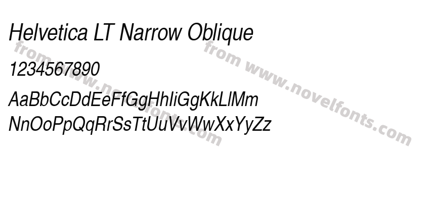 Helvetica LT Narrow ObliquePreview