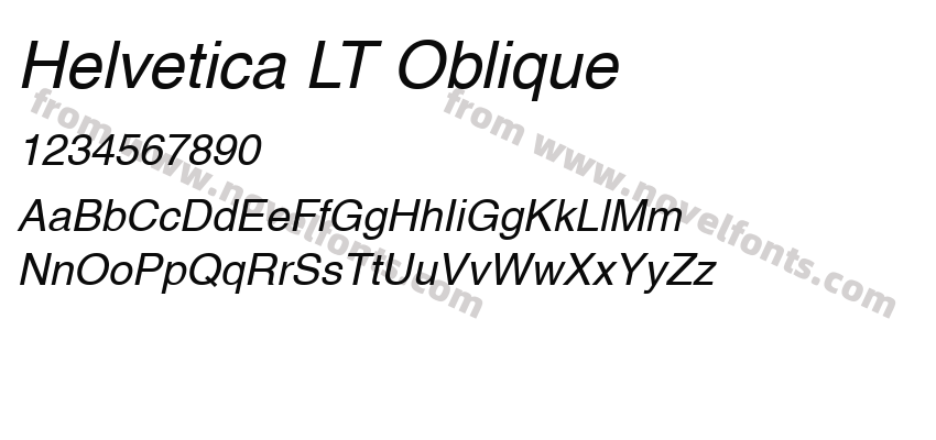 Helvetica LT ObliquePreview