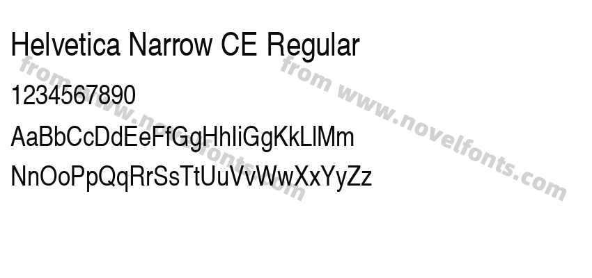 Helvetica Narrow CE RegularPreview