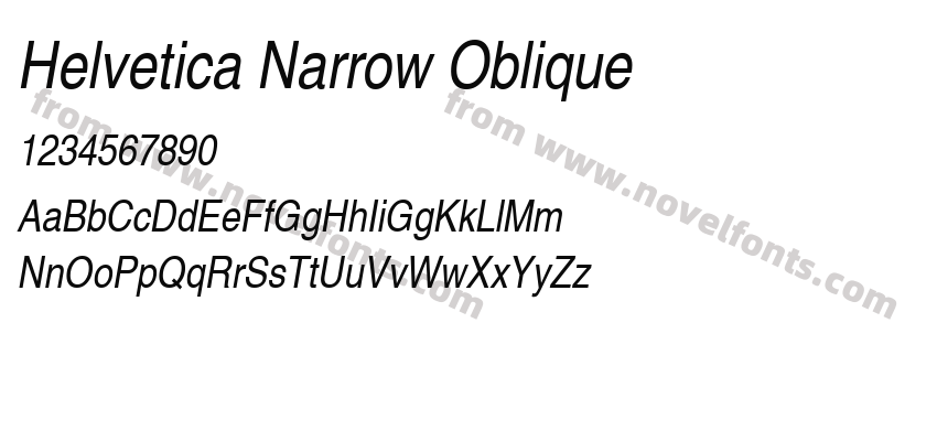 Helvetica Narrow ObliquePreview