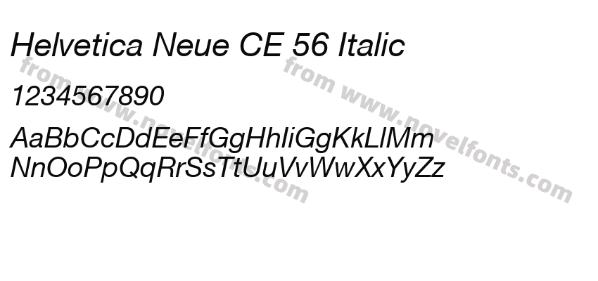 Helvetica Neue CE 56 ItalicPreview