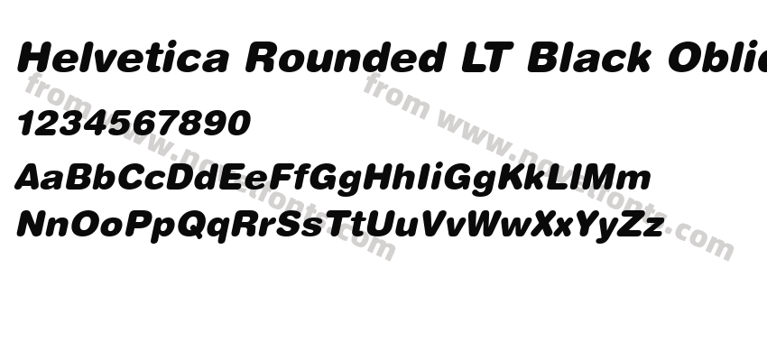 Helvetica Rounded LT Black ObliquePreview