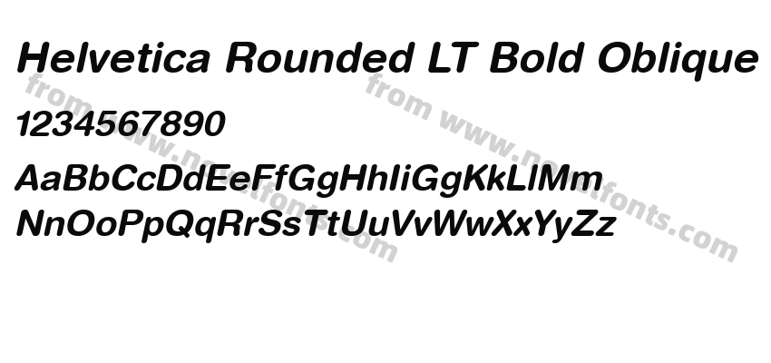 Helvetica Rounded LT Bold ObliquePreview