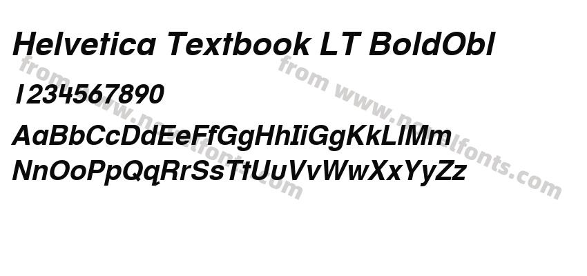 Helvetica Textbook LT BoldOblPreview