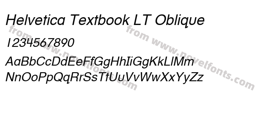 Helvetica Textbook LT ObliquePreview