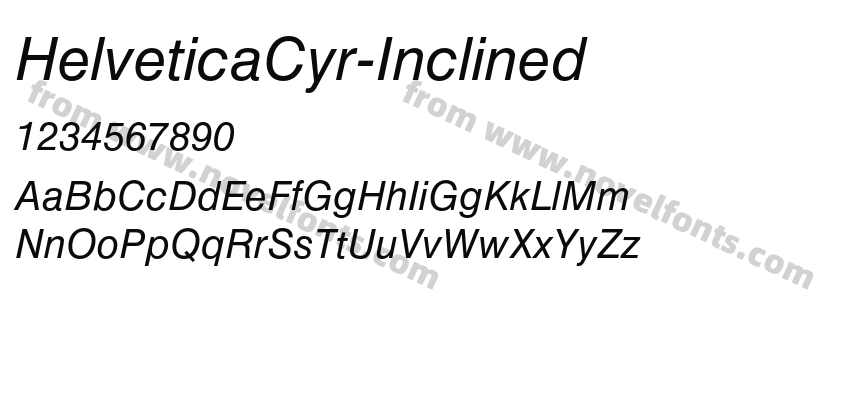 HelveticaCyr-InclinedPreview