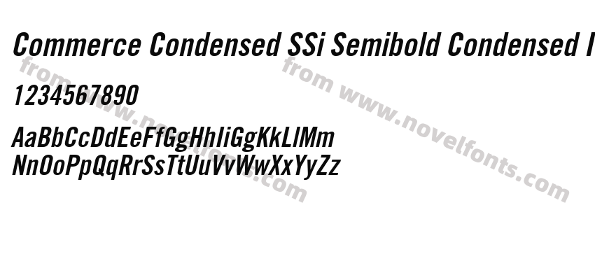 Commerce Condensed SSi Semibold Condensed ItalicPreview