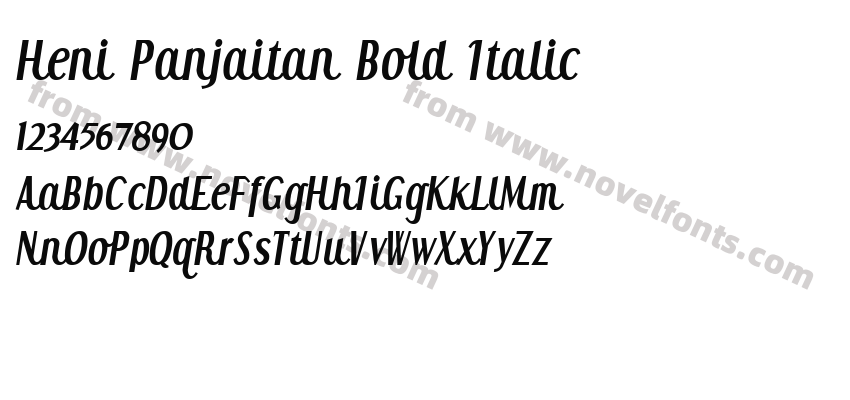 Heni Panjaitan Bold ItalicPreview