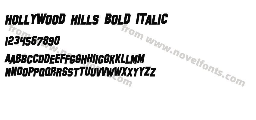 Hollywood Hills Bold ItalicPreview