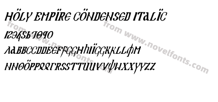 Holy Empire Condensed ItalicPreview