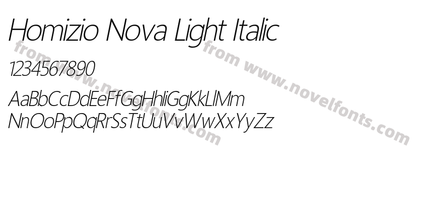 Homizio Nova Light ItalicPreview