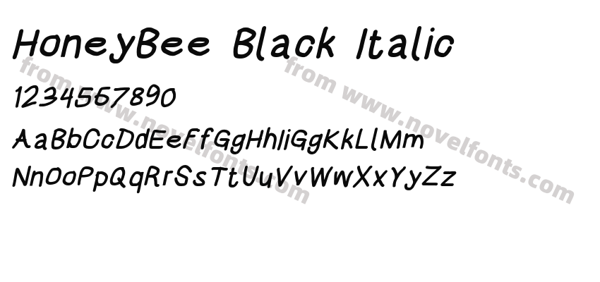 HoneyBee Black ItalicPreview